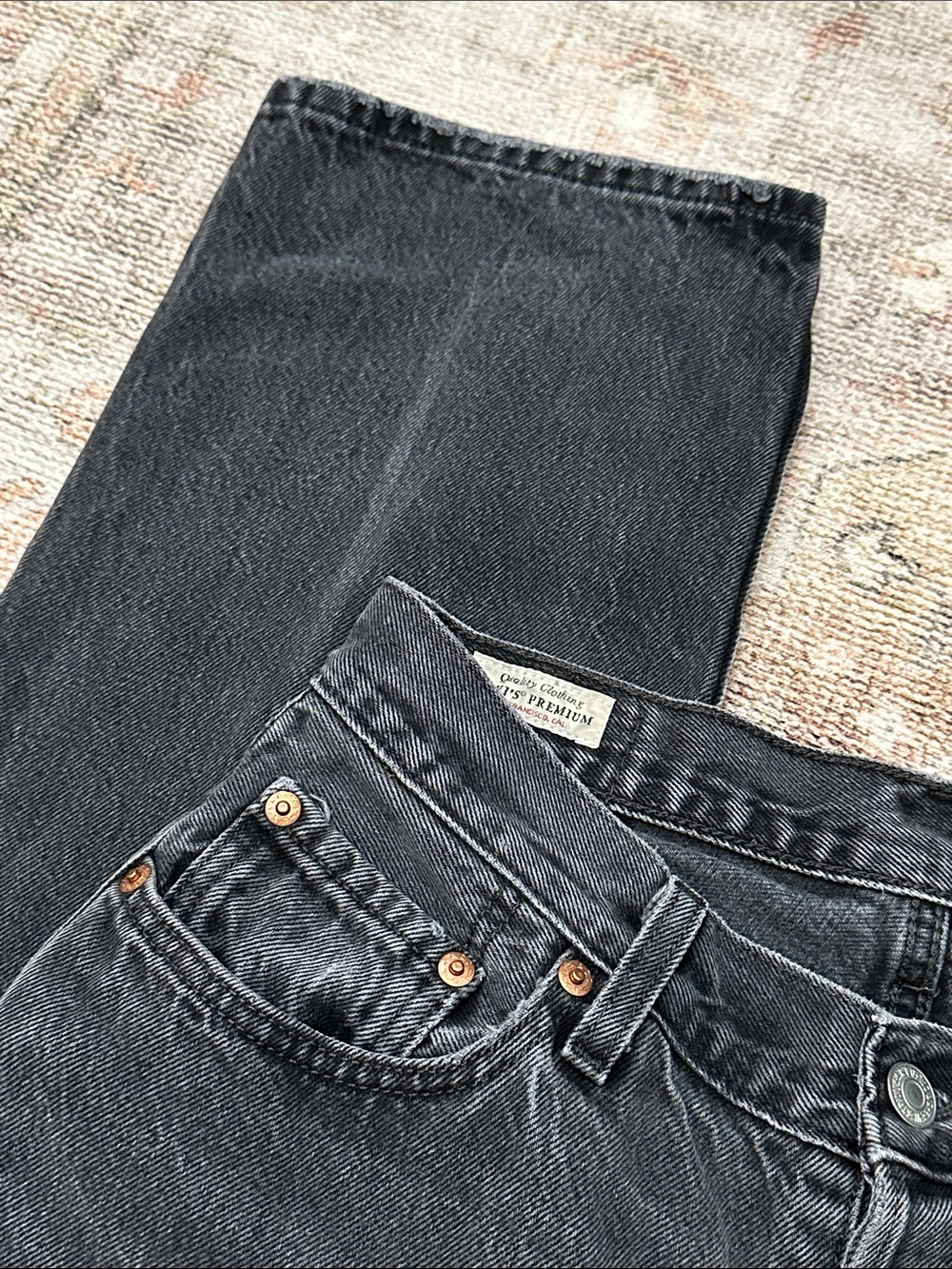 Woman’s Black 501 Straight Leg Button Fly Levi’s Jeans
